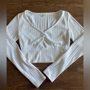 NWOT Z supply Key Hole White Long Sleeve